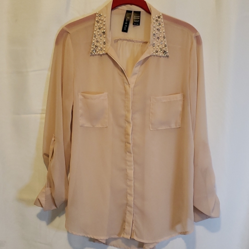 Fun &flirt light pink sheer blouse # 021